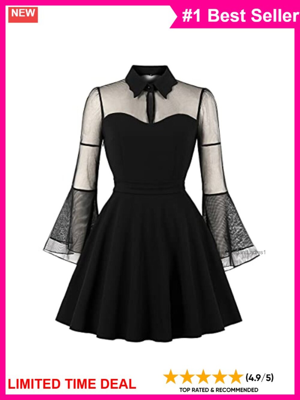 Vintage 1950s Rockabilly Cocktail Swing Dress with Belt A-Line Midi